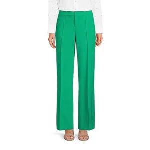 NWT Karl Lagerfeld Paris High Waist Wide Leg Flat Front Pants Green Size 8